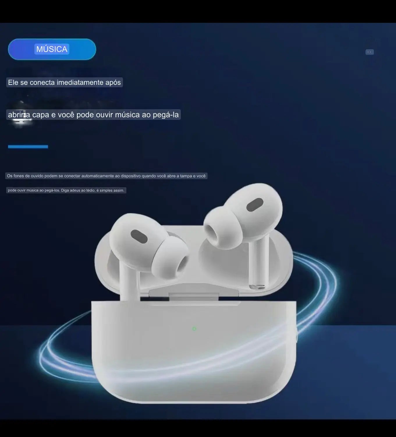 Fone de Ouvido Bluetooth  Airpods Gold Sem Fio com borrachinha - FNBA5